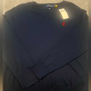🔥Ralph Lauren cotton V-neck Navy NWT🔥
